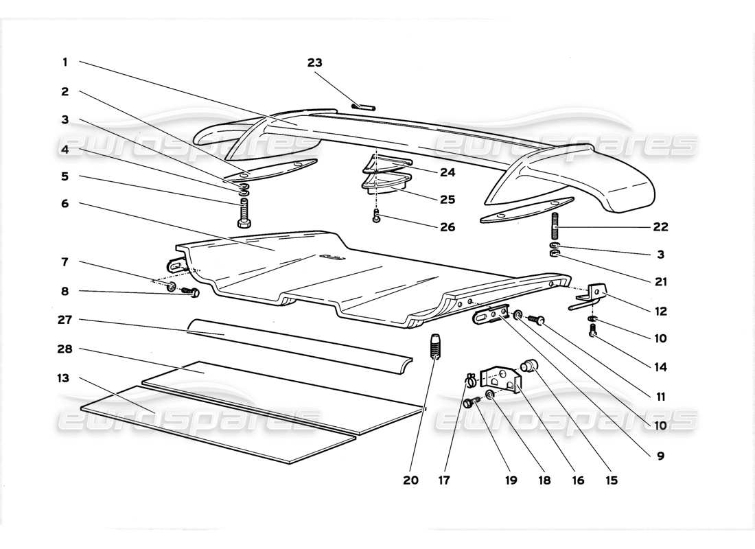 Diagramma delle parti Lamborghini Diablo GT (1999) SPOILER POSTERIORE