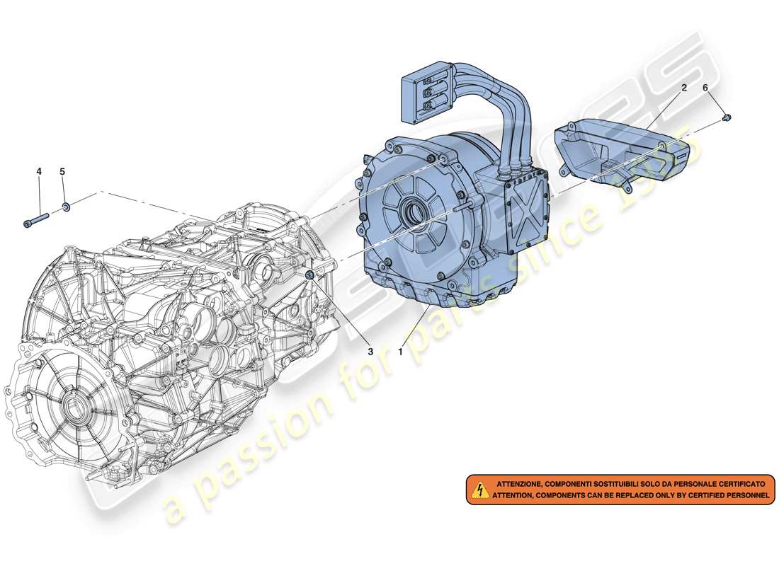 Ferrari LaFerrari Aperta (USA) motore elettrico Diagramma delle parti
