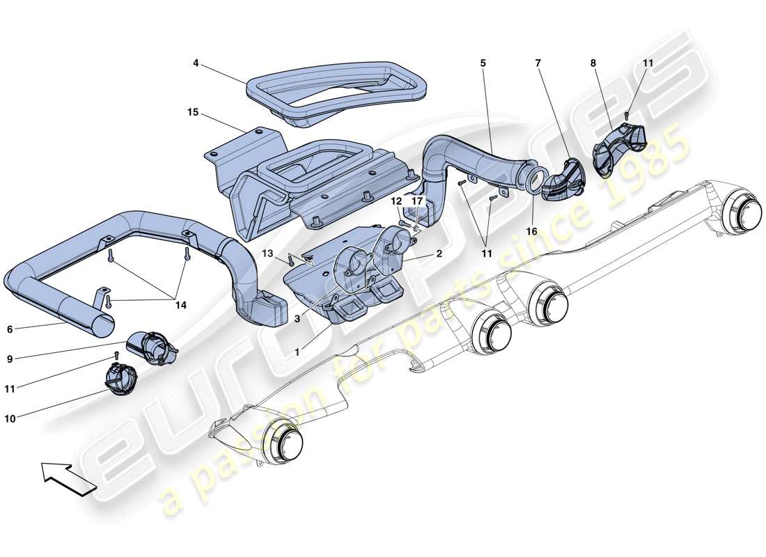 Ferrari LaFerrari Aperta (USA) CONDOTTI ARIA CRUSCOTTO Diagramma delle parti