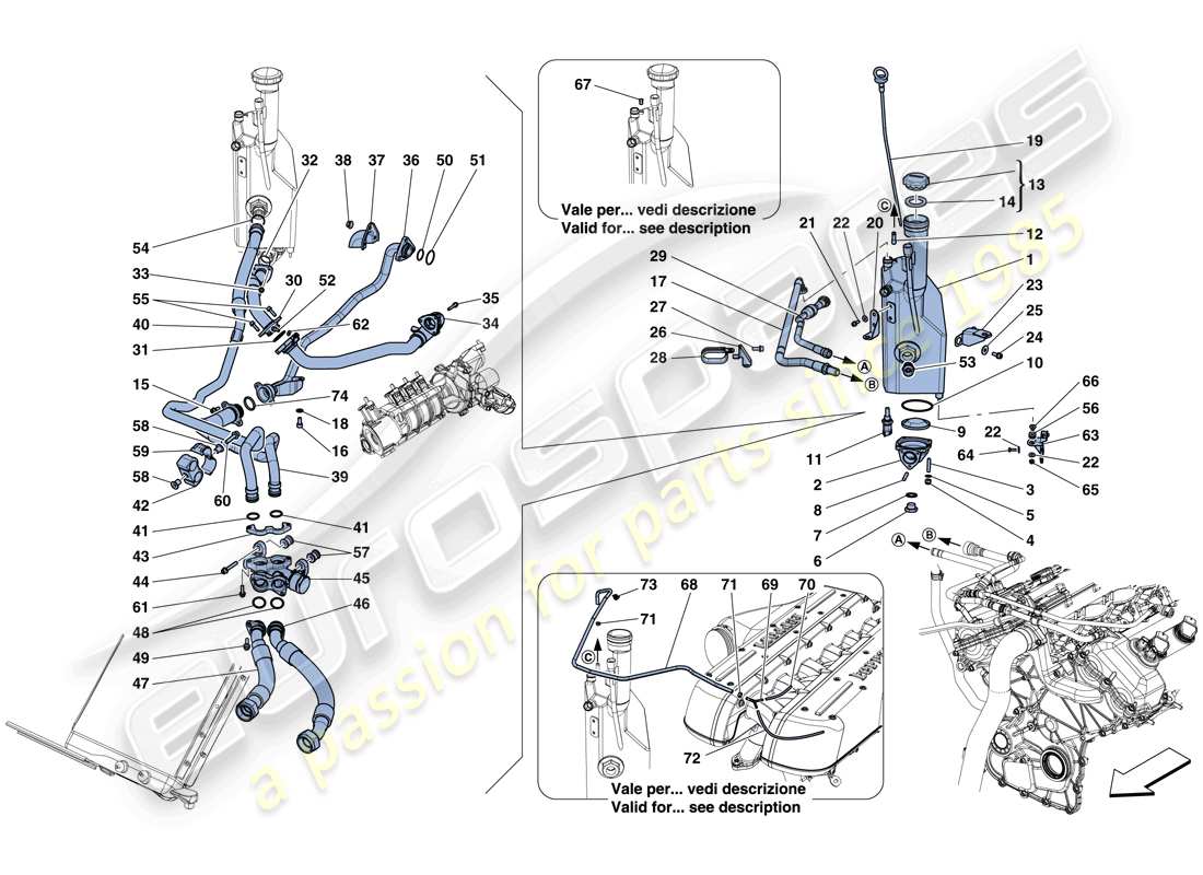 Ferrari GTC4 Lusso (RHD) SISTEMA DI LUBRIFICAZIONE: SERBATOIO Diagramma delle parti