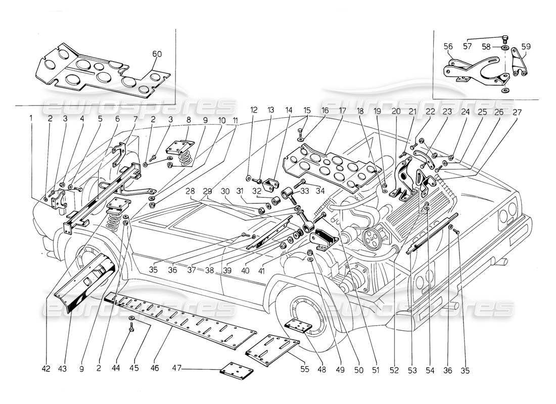 Lamborghini Jalpa 3.5 (1984) Telaio Diagramma delle parti
