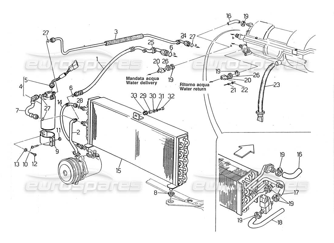 Maserati 2.24v Sistema di aria condizionata Diagramma delle parti