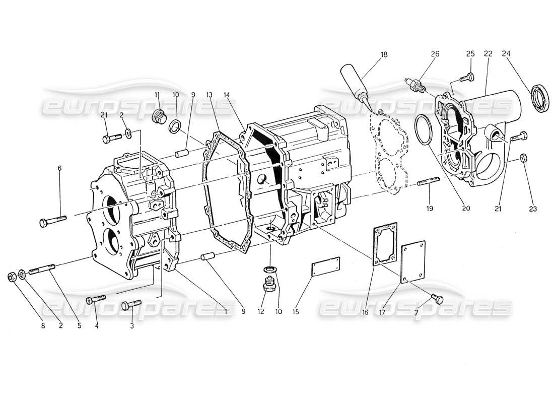 Maserati Karif 2.8 Scatola di trasmissione Diagramma delle parti