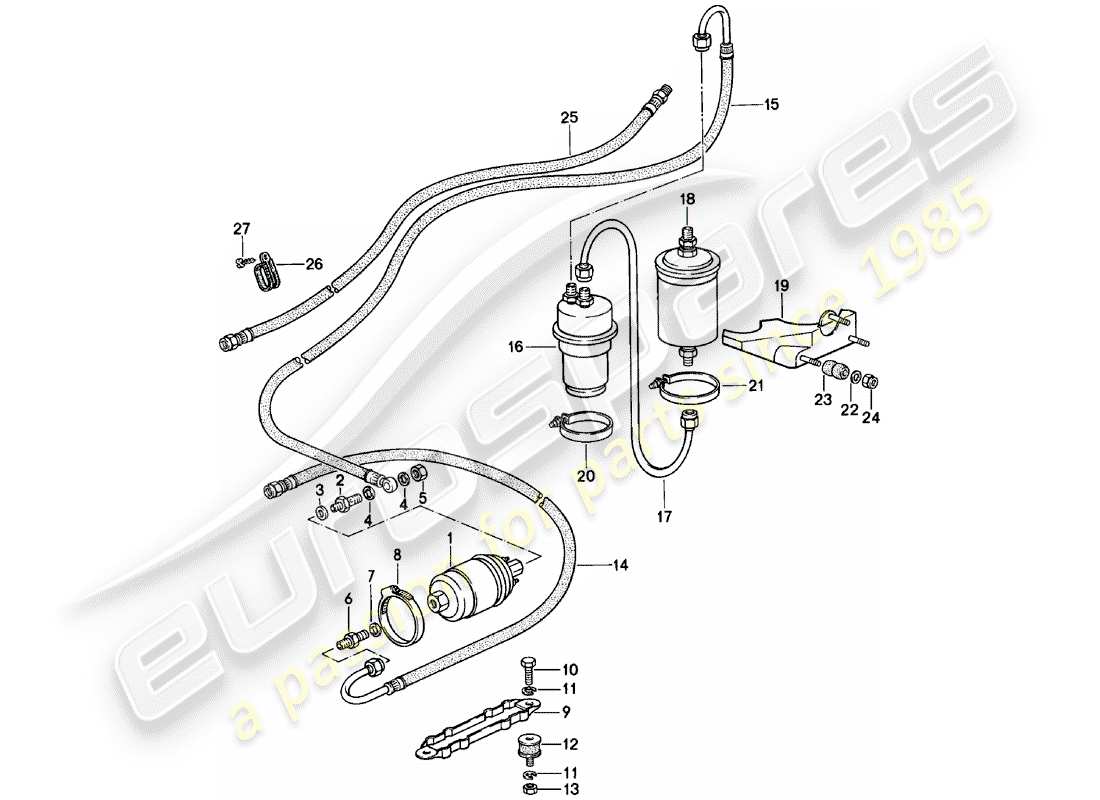 Porsche 911 (1978) Sistema di alimentazione carburante Diagramma delle parti