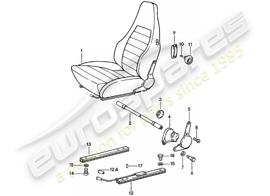 Porsche 911 (1978) SEDILE SPORTIVO - COMPLETO - D >> - MJ 1980 Diagramma delle parti