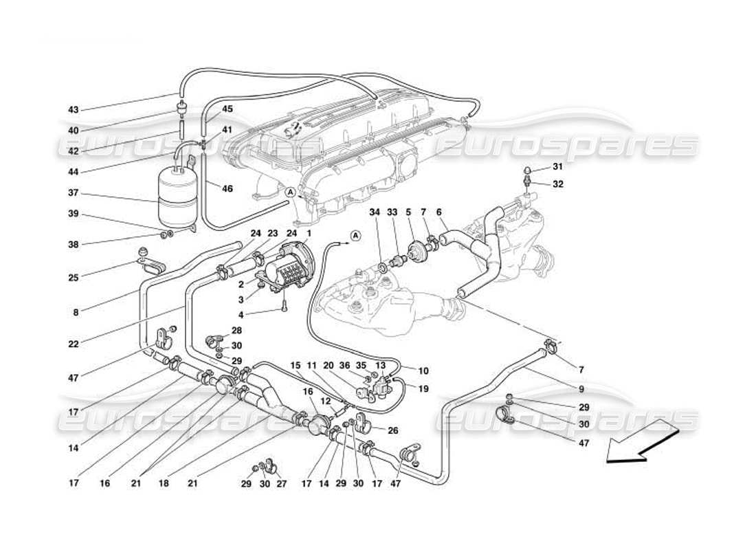 Ferrari 550 Barchetta POMPA ARIA SECONDARIA Diagramma delle parti