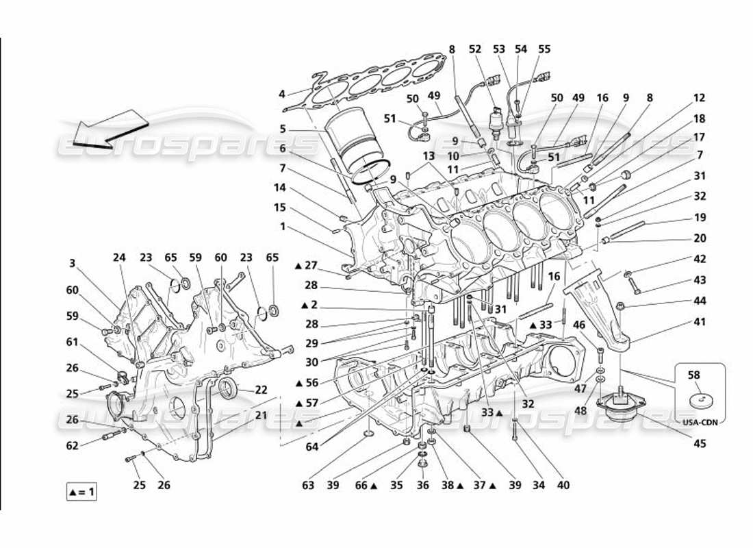 Schema delle parti Maserati 4200 Coupé (2005) BASAMENTO