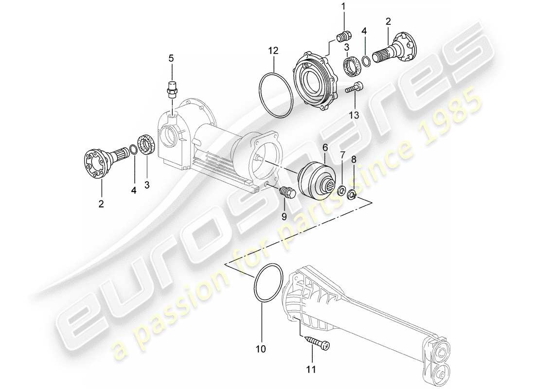 Porsche 996 T/GT2 (2002) DIFFERENZIALE ASSALE ANTERIORE Diagramma delle parti