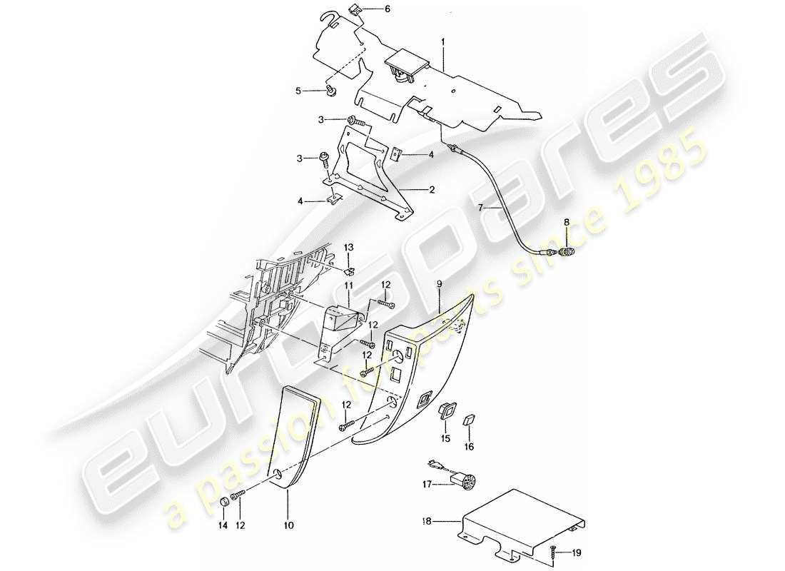 Porsche 996 T/GT2 (2002) Preparazione del telefono Diagramma delle parti