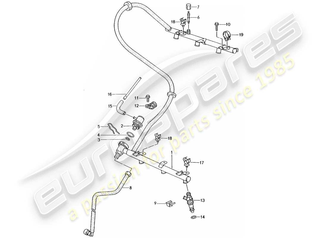 Porsche Boxster 986 (1997) tubo di raccolta carburante Diagramma delle parti