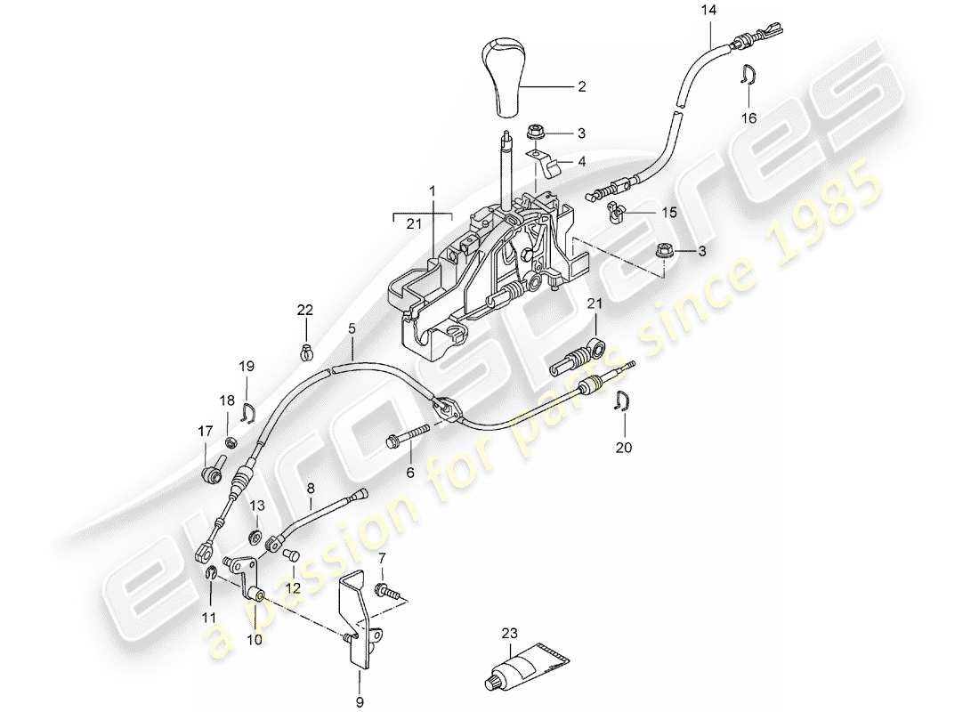 Porsche Boxster 986 (1997) LEVA SELETTRICE - TIPTRONIC Diagramma delle parti