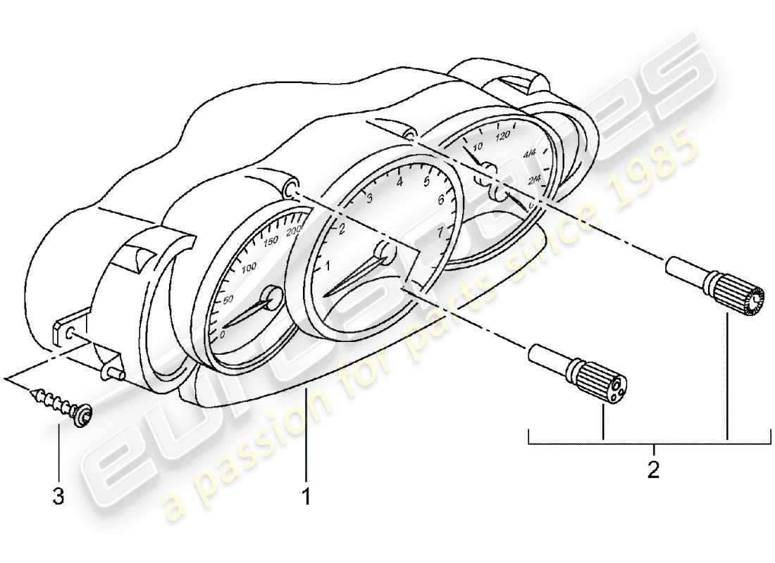 Porsche Boxster 986 (1997) QUADRO STRUMENTI - COMPLETO - D - MJ 2001>> Diagramma delle parti