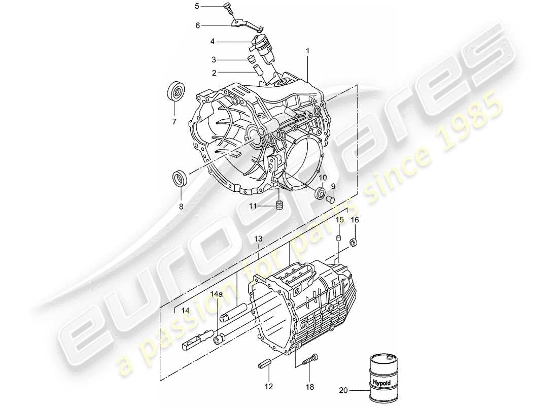 Porsche Boxster 986 (2004) CAMBIO - VELOCITÀ 5 CAMBIO MANUALE - - - SCATOLA TRASMISSIONE Diagramma delle parti