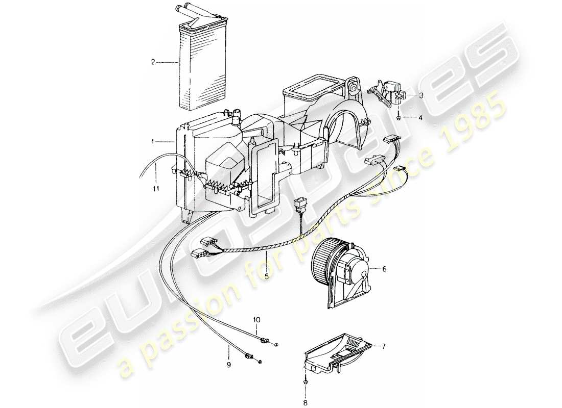 Porsche Boxster 986 (2004) RISCALDATORE - PARTI SINGOLE Diagramma delle parti