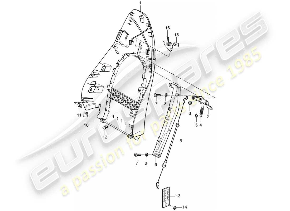 Porsche Boxster 986 (2004) SCOCCA SCHIENALE - SEDILE STANDARD - SEDILE COMFORT Diagramma delle parti