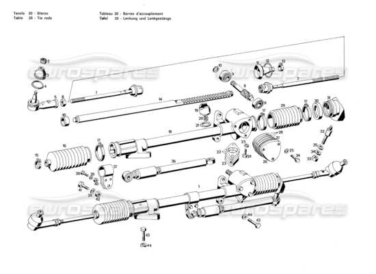 a part diagram from the Maserati Merak 3.0 parts catalogue