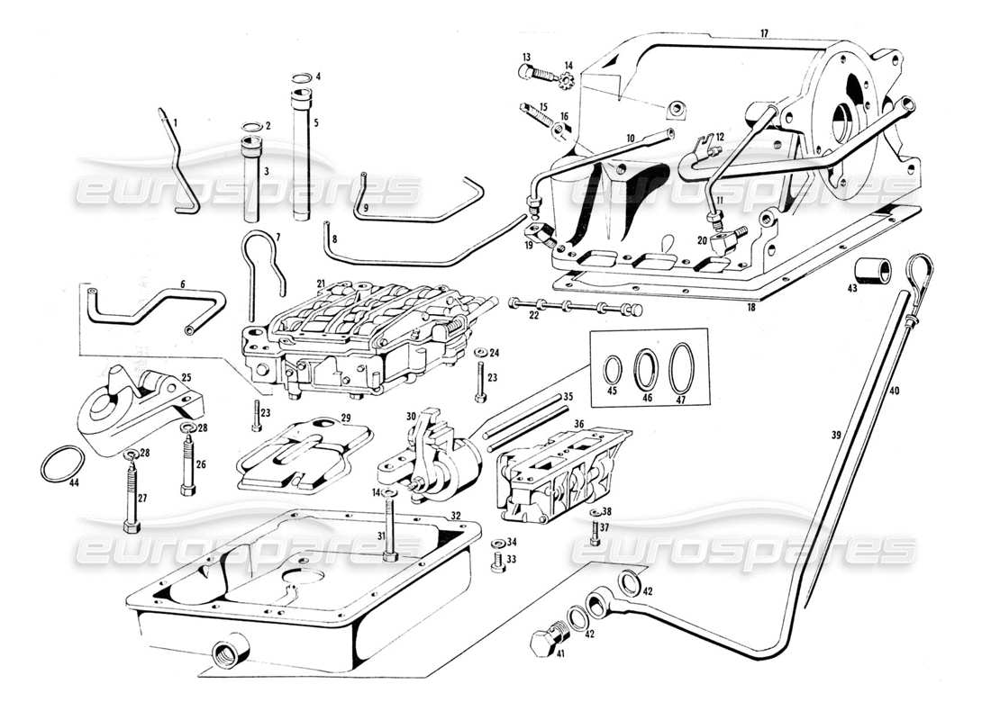 Maserati Indy 4.2 Valvole del cambio automatico Diagramma delle parti