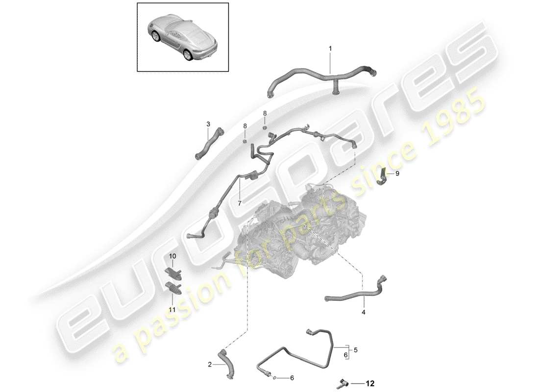 Porsche 718 Cayman (2018) BASAMENTO Diagramma delle parti