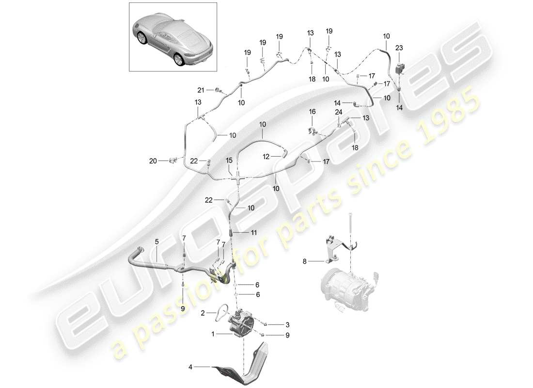 Porsche 718 Cayman (2018) SISTEMA DI VUOTO Diagramma delle parti
