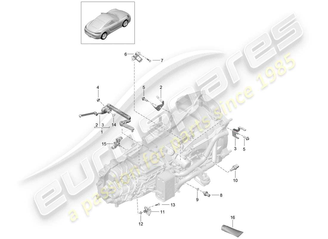 Porsche 718 Cayman (2018) Cambio manuale Diagramma delle parti
