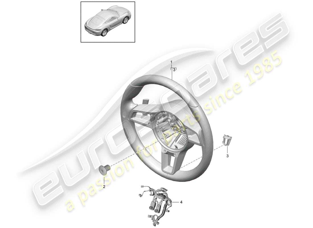 Porsche 718 Cayman (2018) VOLANTE Diagramma delle parti