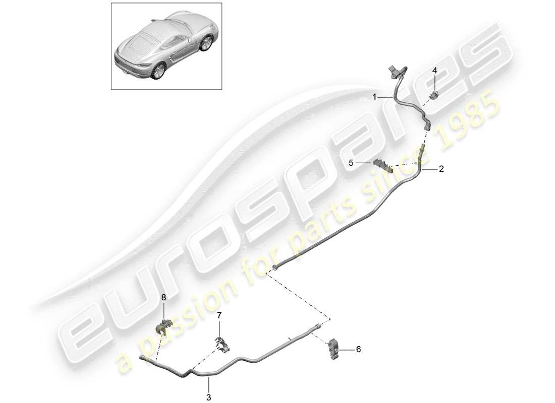 Porsche 718 Cayman (2018) LINEA DEL VUOTO Diagramma delle parti