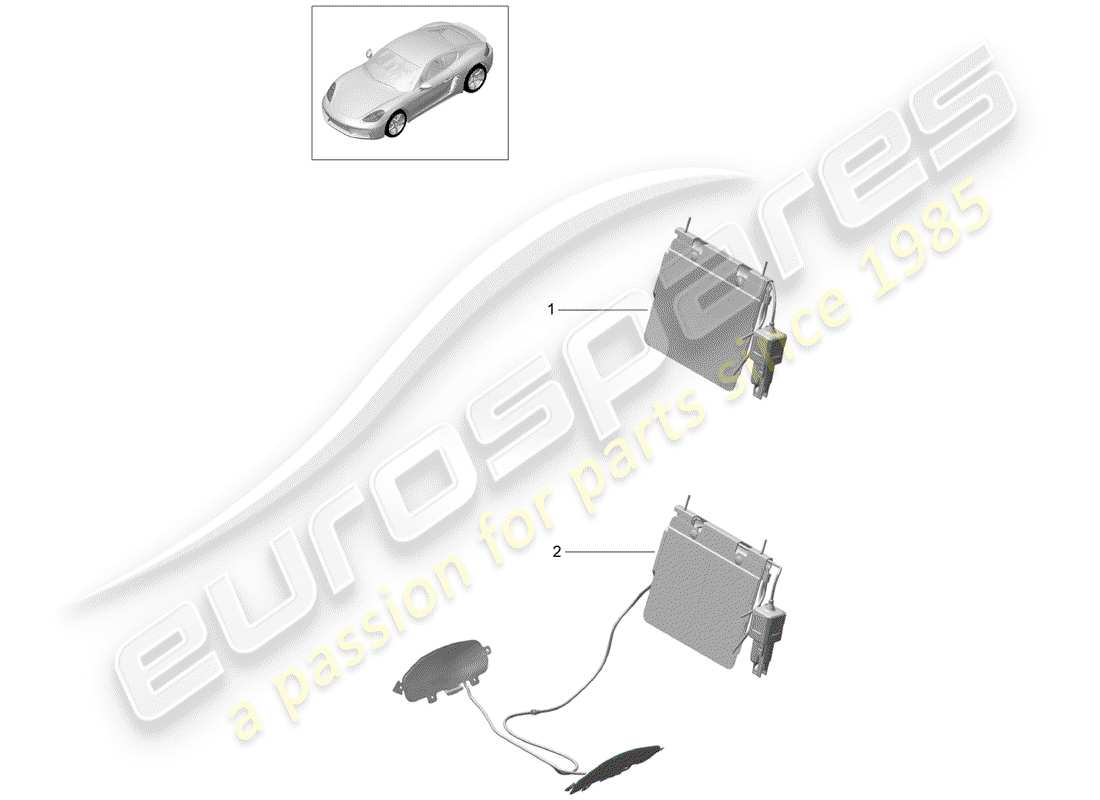 Porsche 718 Cayman (2018) SUPPORTO LOMBARE Diagramma delle parti