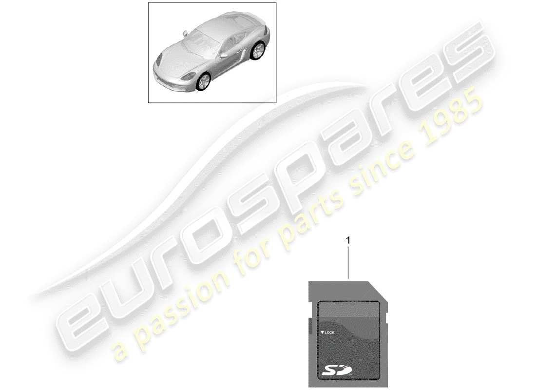 Porsche 718 Cayman (2018) scheda di memoria SD per l'aggiornamento Diagramma delle parti