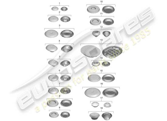 a part diagram from the Porsche 718 Cayman (2020) parts catalogue