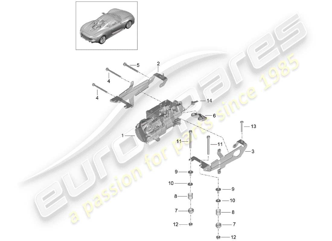 Porsche 918 Spyder (2015) compressore Diagramma delle parti