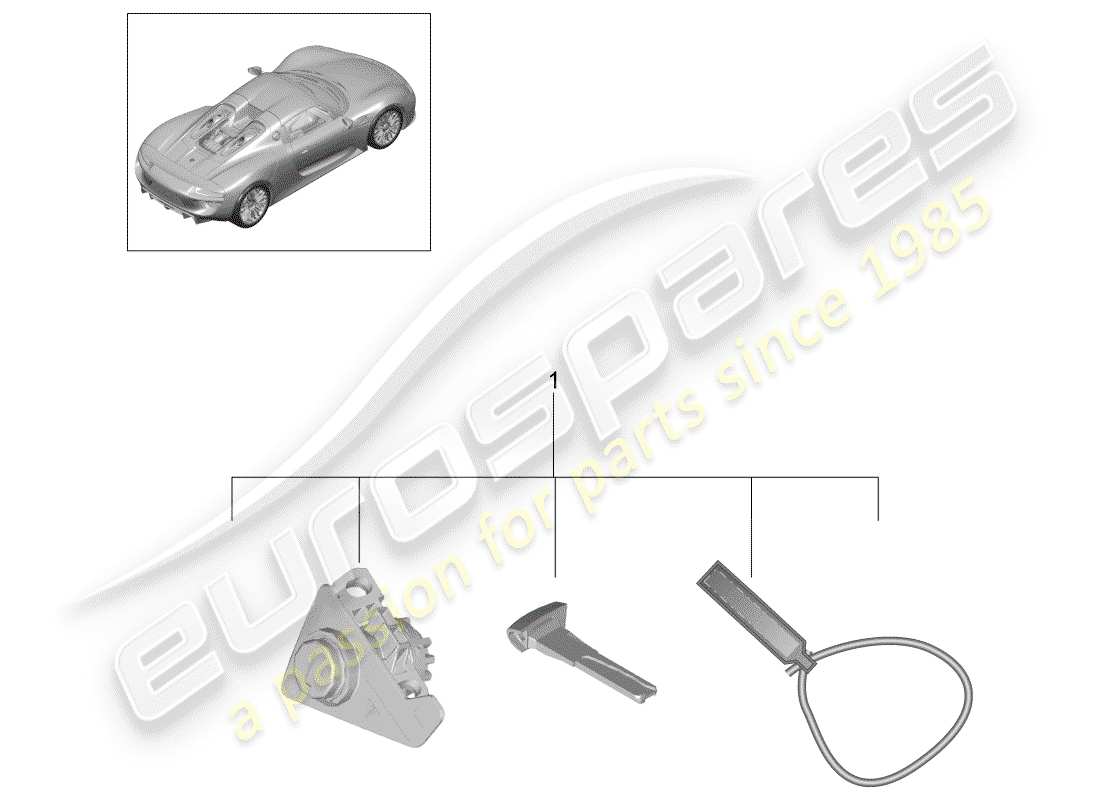 Porsche 918 Spyder (2015) serie di serrature Diagramma delle parti