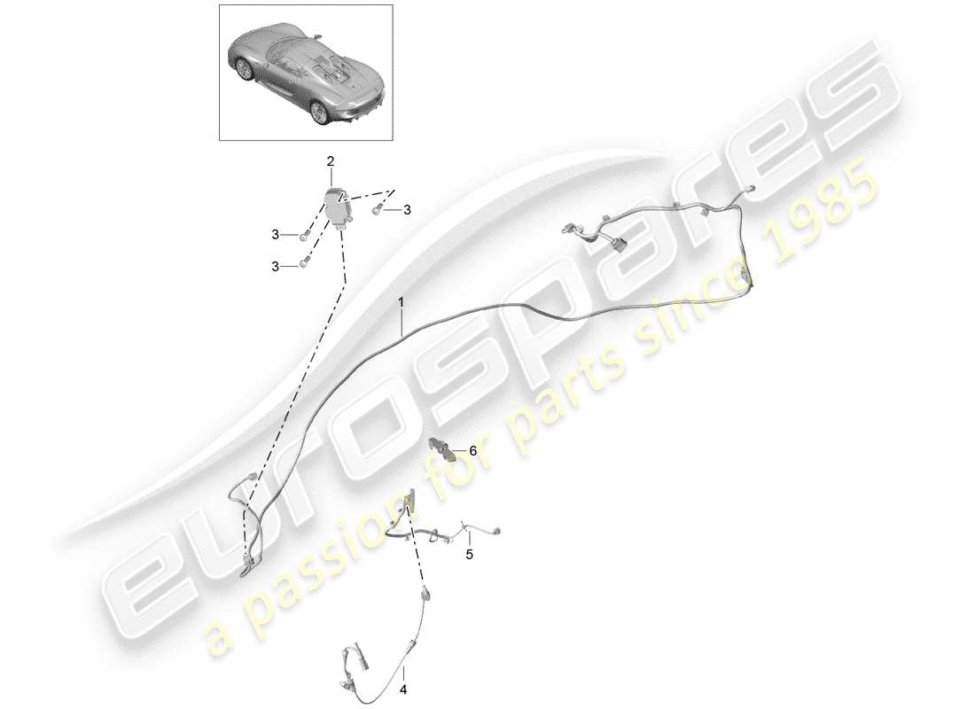 Porsche 918 Spyder (2015) cablaggi Diagramma delle parti