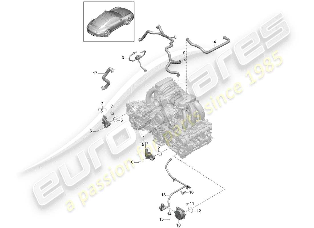 Porsche 991 (2014) BASAMENTO Diagramma delle parti