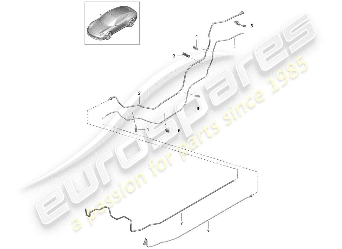 Porsche 991 (2014) Sistema di alimentazione carburante Diagramma delle parti