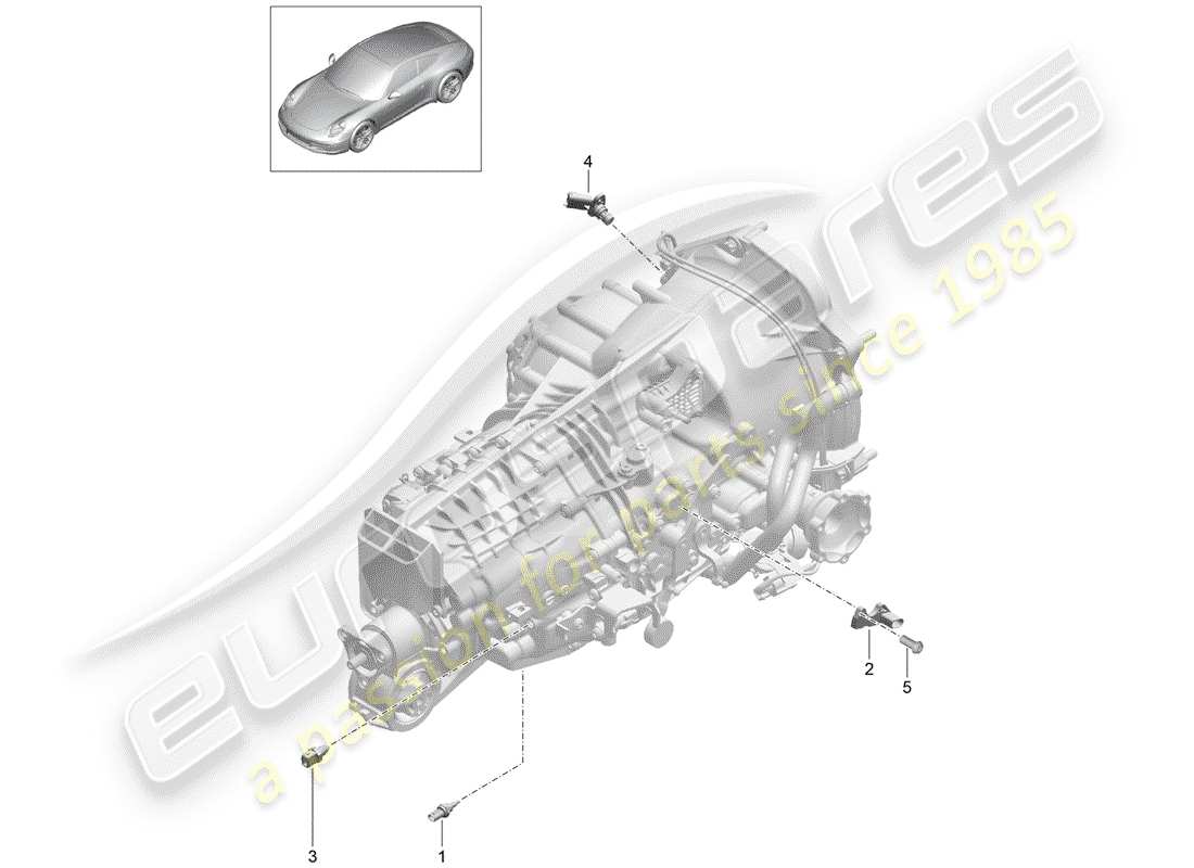 Porsche 991 (2014) Cambio manuale Diagramma delle parti