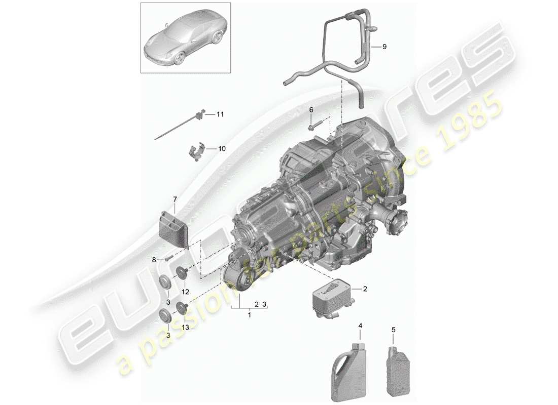 Porsche 991 (2014) - PDK - Diagramma delle parti