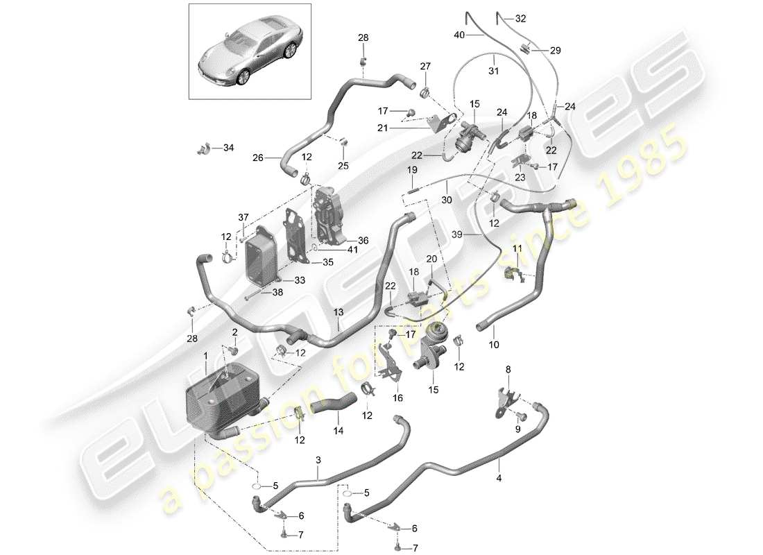 Porsche 991 (2014) - PDK - Diagramma delle parti
