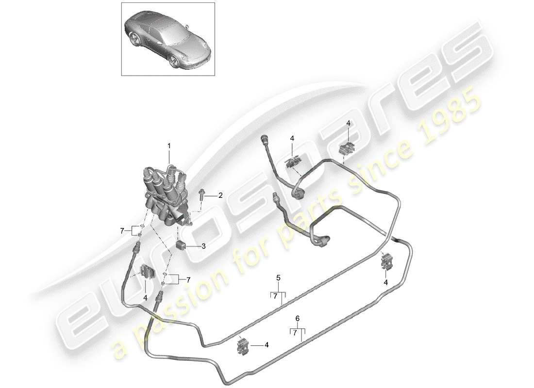 Porsche 991 (2014) linee Diagramma delle parti
