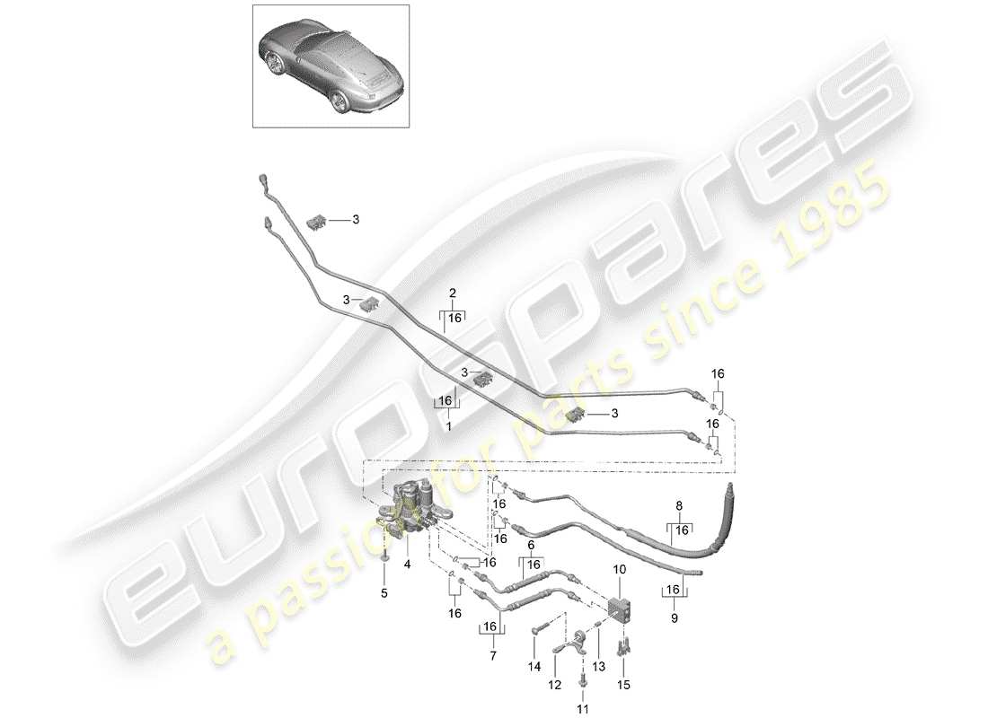 Porsche 991 (2014) linee Diagramma delle parti
