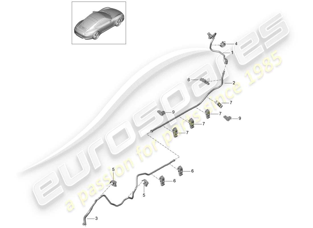 Porsche 991 (2014) LINEA DEL VUOTO Diagramma delle parti