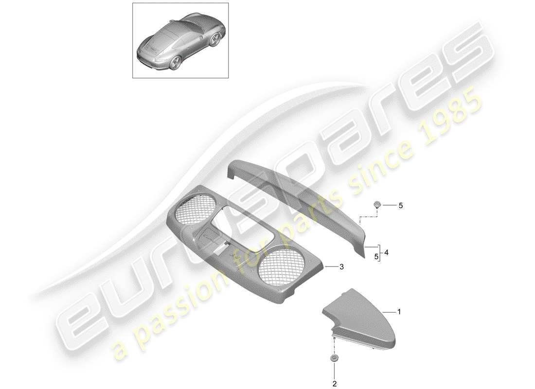 Porsche 991 (2014) liner Diagramma delle parti