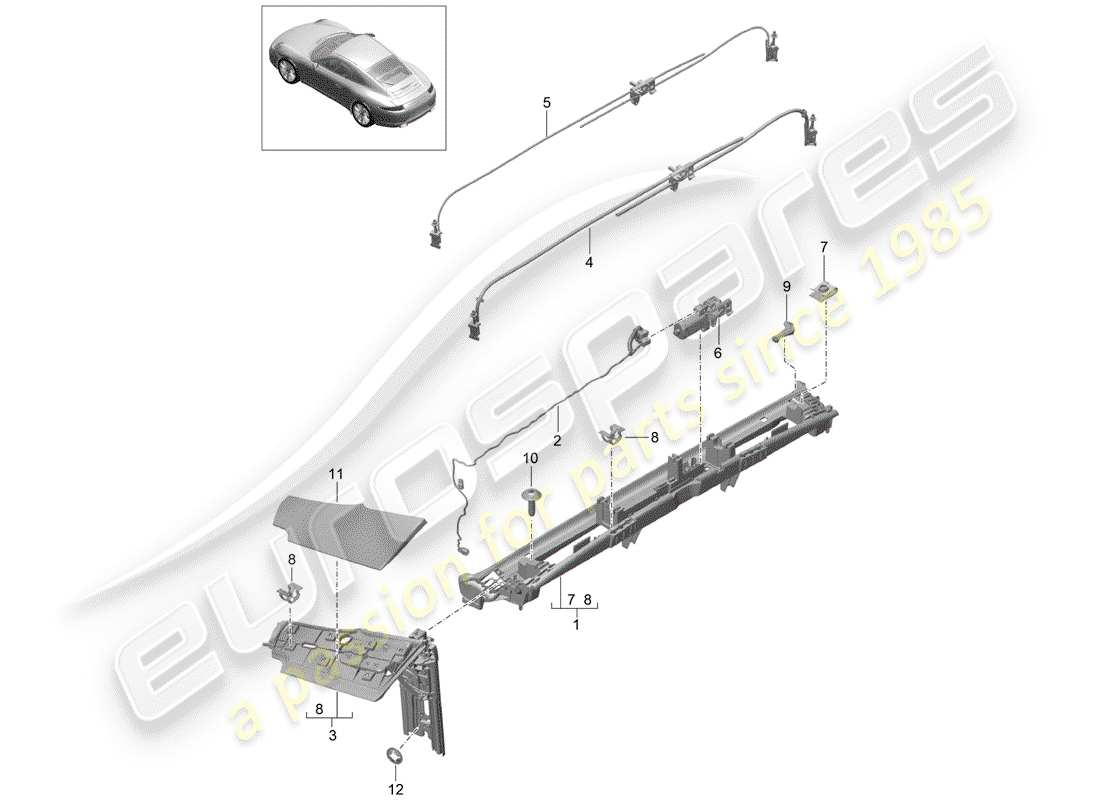 Porsche 991 (2014) lembo Diagramma delle parti