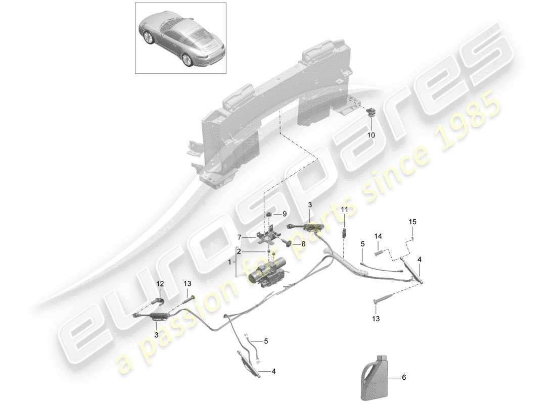 Porsche 991 (2014) TETTO CONVERTIBILE Diagramma delle parti