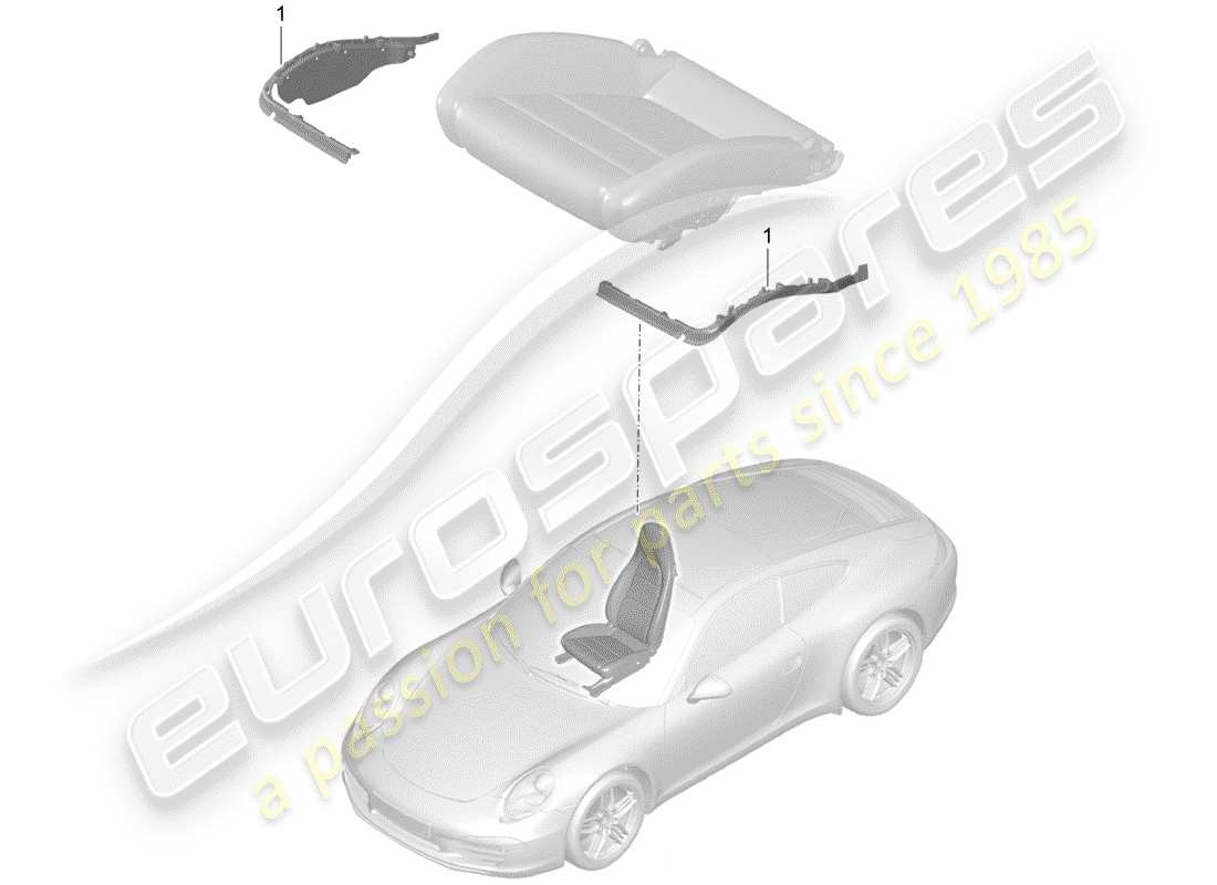 Porsche 991 (2014) imbottitura per sedile Diagramma delle parti