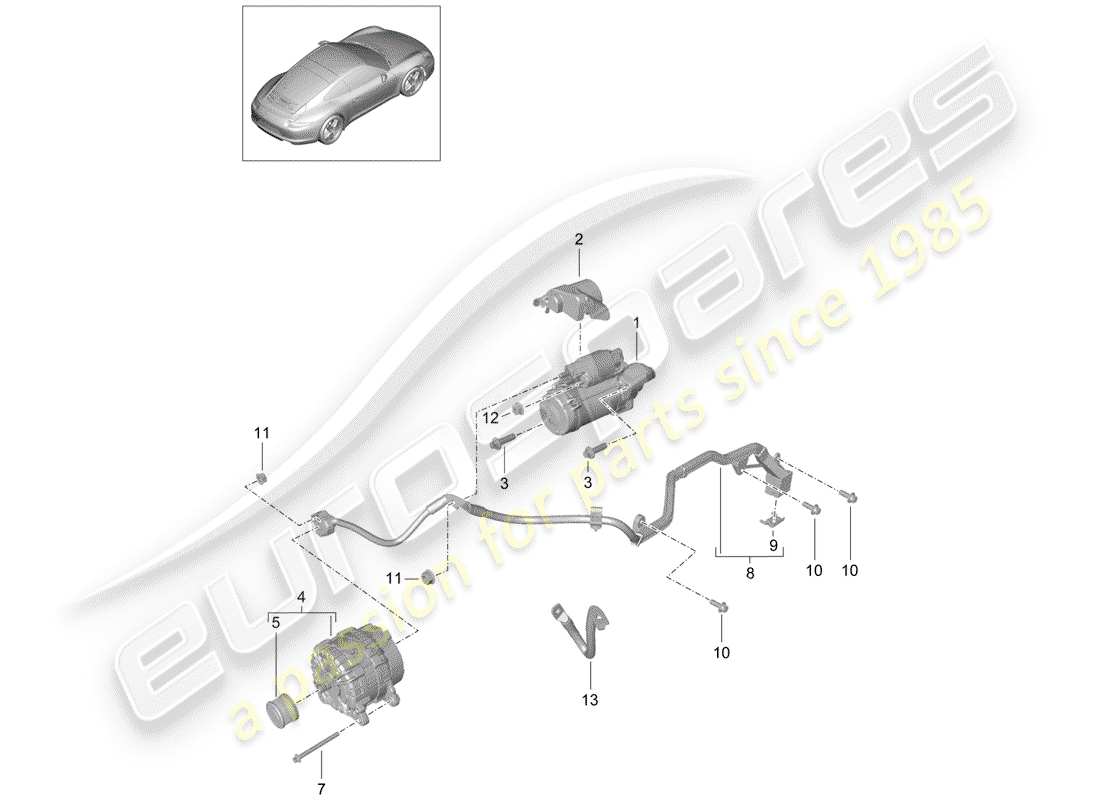 Porsche 991 (2014) ANTIPASTO Diagramma delle parti