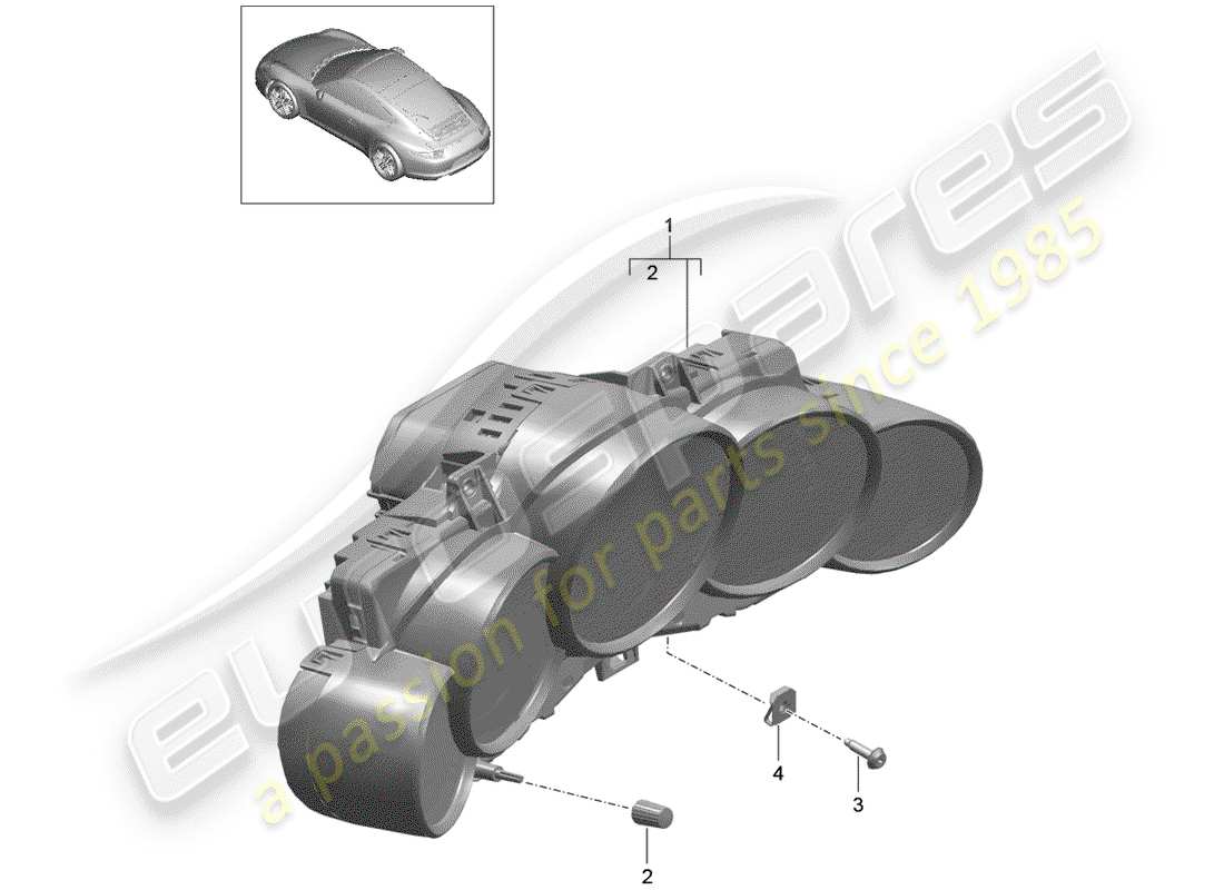 Porsche 991 (2014) Strumenti Diagramma delle parti