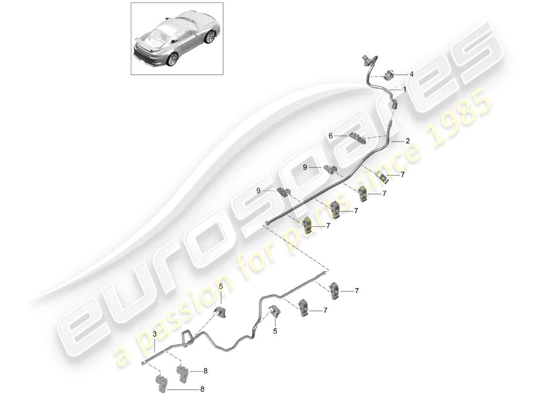 Porsche 991R/GT3/RS (2014) LINEA DEL VUOTO Diagramma delle parti