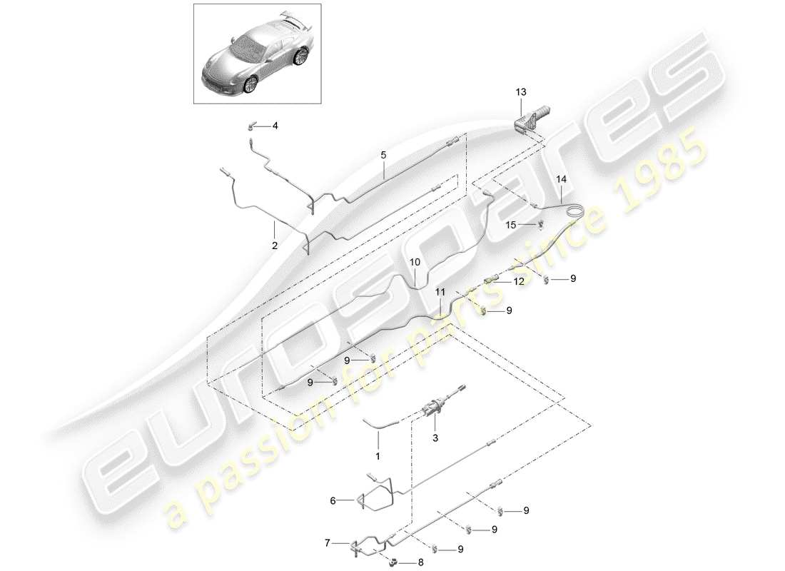 Porsche 991R/GT3/RS (2016) frizione idraulica Diagramma delle parti