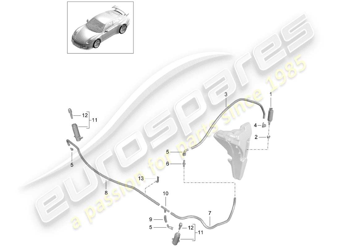 Porsche 991R/GT3/RS (2016) IMPIANTO Rondella Diagramma delle parti