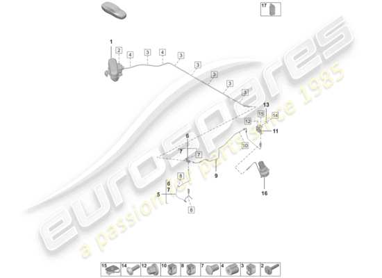 a part diagram from the Porsche 992 (2020) parts catalogue